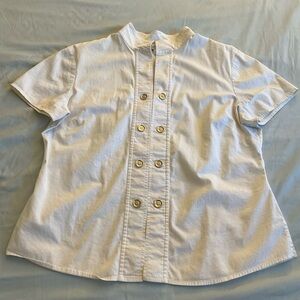 St John White Button-Down Women's Blouse